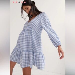 Hatch Blue and White Gingham Maternity Dress